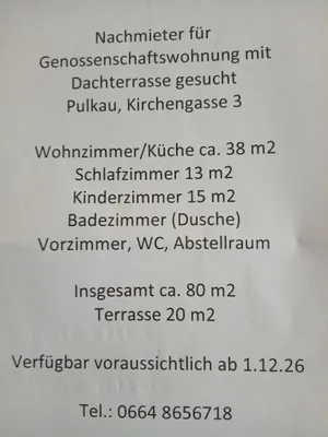 3-Zimmer-Wohnung mieten in Hollabrunn – 80 m², € 1.000