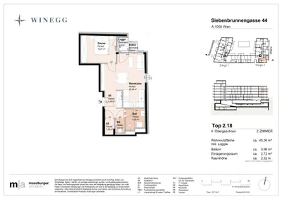 2-Zimmer-Wohnung kaufen in Wien – 43,62 m², € 374.100 – Bild 8 von 8