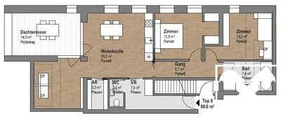 3-Zimmer-Wohnung mieten in Tamsweg – 88 m², € 1.150 – Bild 3 von 7