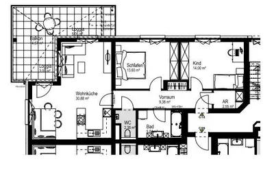 3-Zimmer-Wohnung kaufen in Linz Land – 78,63 m², € 330.770 – Bild 2 von 3