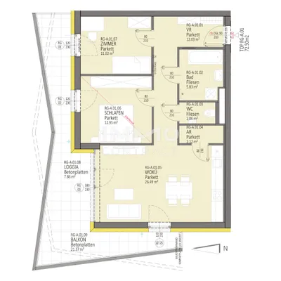 3-Zimmer-Wohnung mieten in Linz – 72,5 m², € 1.149 – Bild 23 von 23