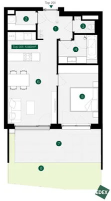 2-Zimmer-Wohnung mieten in Tulln – 52 m², € 1.030 – Bild 16 von 16