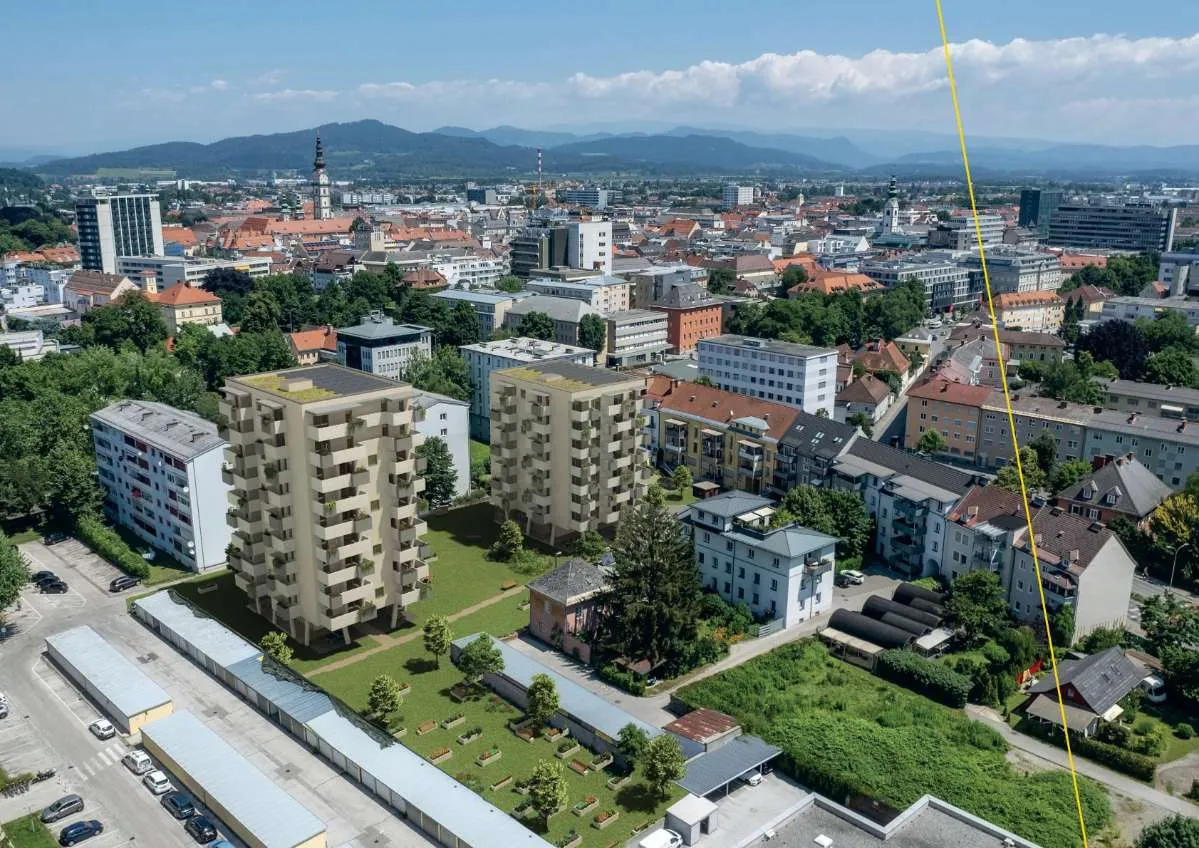 Sonnige 3-Zimmerwohnung mit südwest Ausrichtung in Klagenfurt | ERSTBEZUG | PROVISIONSFREI - Ansicht 3