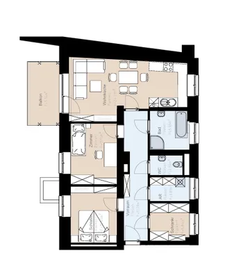 3-Zimmer-Wohnung mieten in Leibnitz – 75,77 m², € 776
