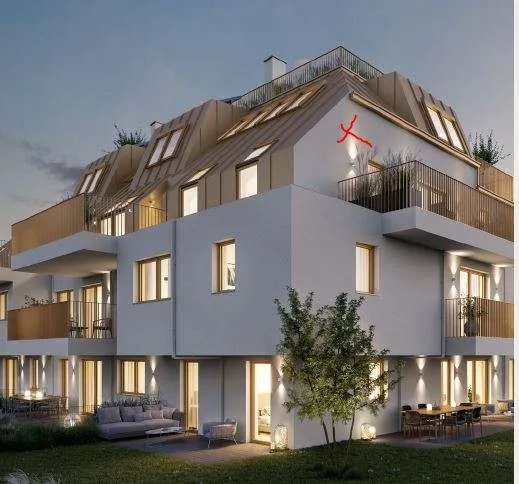 Helle 3-Zimmer-Neubau-Wohnung im 1. Dachgeschoss mit großem Balkon 5 Gehminuten zur Haltestelle Kagraner Platz U1 – pohled 2