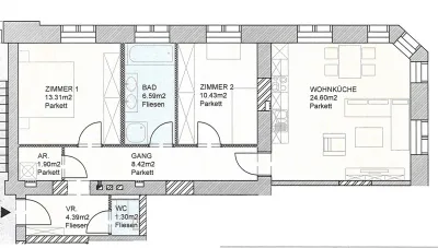 3-Zimmer-Wohnung mieten in Krems an der Donau – 70,94 m², € 901 – Bild 5 von 5
