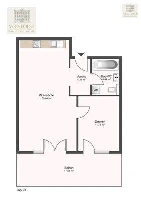 Wohnung kaufen in Baden – 46,21 m², € 207.000 – Bild 14 von 14