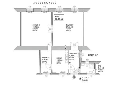 2-Zimmer-Wohnung mieten in Wien – 82 m², € 1.198 – Bild 11 von 11