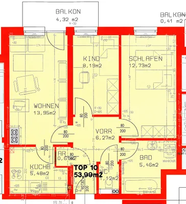 3-Zimmer-Wohnung mieten in Ried im Innkreis – 53,99 m², € 682 – Bild 7 von 7