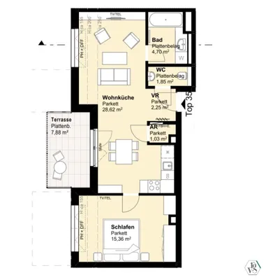 2-Zimmer-Wohnung mieten in Wien – 53,75 m², € 1.068 – Bild 15 von 15