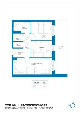 3-Zimmer-Wohnung mieten in Graz – 54,33 m², € 899 – Bild 10 von 10