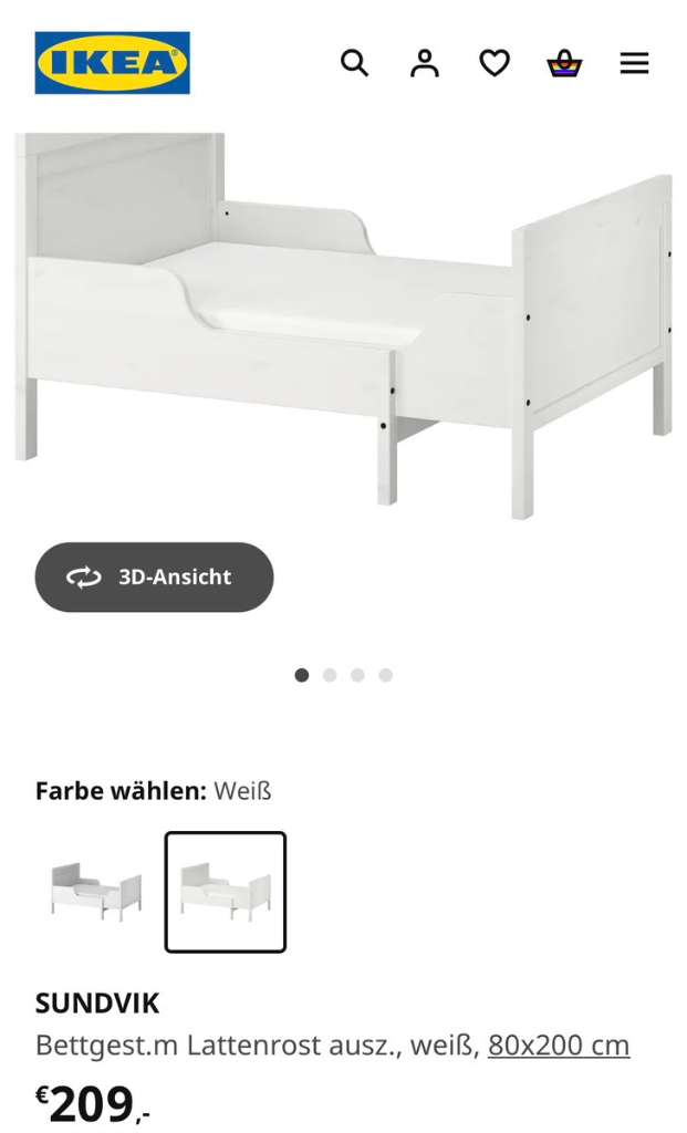 IKEA Sundvik mitwachsendes Kinderbett Bett on sale verstellbar weiß