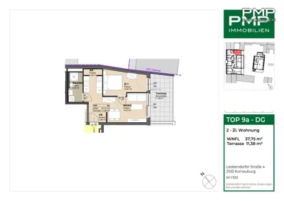 2-Zimmer-Wohnung mieten in Korneuburg – 37,75 m², € 719 – Bild 21 von 21