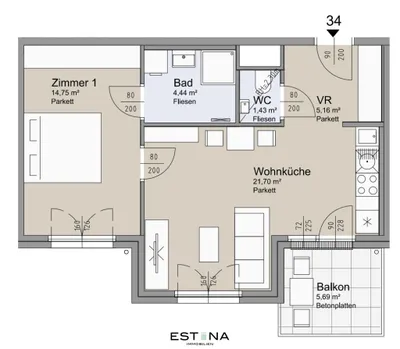 2-Zimmer-Wohnung kaufen in Wien – 47,4 m², € 364.000 – Bild 19 von 19