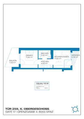 2-Zimmer-Wohnung mieten in Graz – 32,21 m², € 498 – Bild 12 von 12