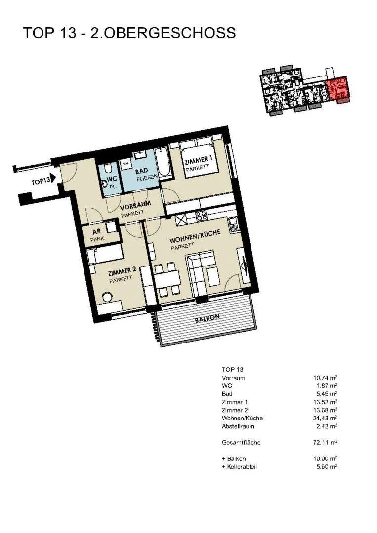 Wohnung – Kaprun, Winkeldörfl, Werkssiedlung - Ansicht 3