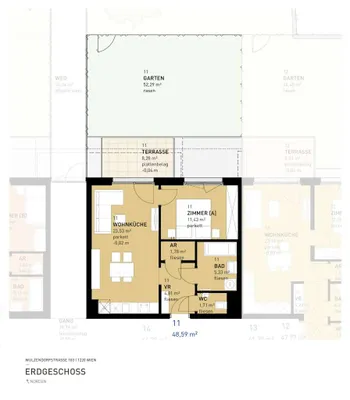 2-Zimmer-Wohnung kaufen in Wien – 48,59 m², € 334.500 – Bild 5 von 5