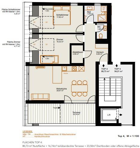 Helle, hochwertige 3-Zimmer-Dachgeschosswohnung mit großer Terrasse & Galerie Top 4 - Ansicht 3