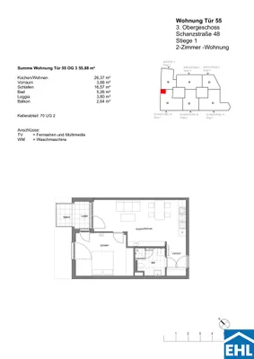 2-Zimmer-Wohnung mieten in Wien – 52,08 m², € 1.099 – Bild 10 von 10