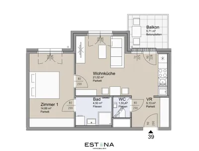 2-Zimmer-Wohnung kaufen in Wien – 47,4 m², € 335.800 – Bild 17 von 18