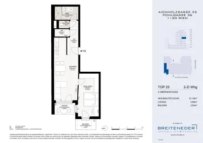2-Zimmer-Wohnung kaufen in Wien – 51,19 m², € 375.000 – Bild 10 von 11