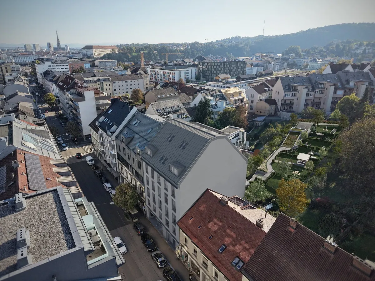 Linz-Urfahr | Helle 3-Zimmer-Neubauwohnung mit großer Terrasse in den ruhigen Innenhof! - Ansicht 3