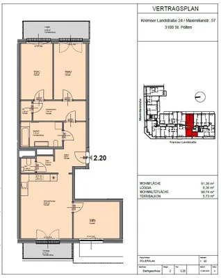 4-Zimmer-Wohnung mieten in Sankt Pölten – 91,38 m², € 1.451 – Bild 14 von 15