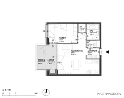 2-Zimmer-Wohnung kaufen in Wien – 55,11 m², € 355.000 – Bild 11 von 11