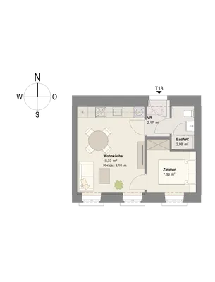 2-Zimmer-Wohnung kaufen in Wien – 30,87 m², € 255.400 – Bild 9 von 9