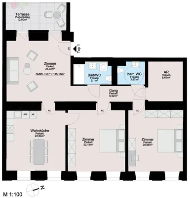 4-Zimmer-Gewerbeimmobilie mieten in Wien – 115 m², € 1.999 – Bild 7 von 9
