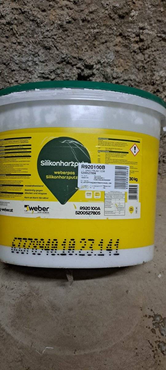 Silikonputz 1.5mm Weis-Beige100B pro stuck- 30kg fur 13m2 fasade