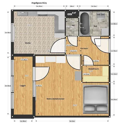 1-Zimmer-Wohnung mieten in Wien – 45 m², € 650
