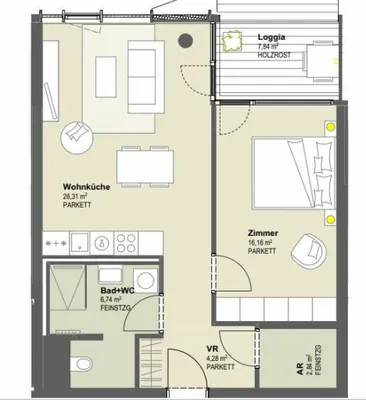 2-Zimmer-Wohnung mieten in Wien – 67 m², € 1.743 – Bild 12 von 17