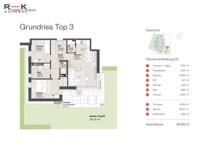 3-Zimmer-Wohnung kaufen in Salzburg-Umgebung – 65,89 m², € 488.000 – Bild 2 von 3