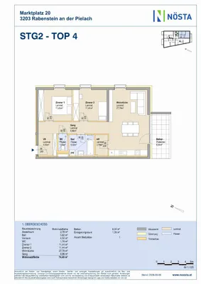 3-Zimmer-Wohnung mieten in Sankt Pölten Land – 74,49 m², € 865 – Bild 4 von 4