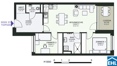 3-Zimmer-Wohnung mieten in Graz – 63,18 m², € 945 – Bild 18 von 18