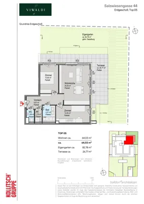 3-Zimmer-Wohnung kaufen in Wien – 64,03 m², € 575.000 – Bild 2 von 13