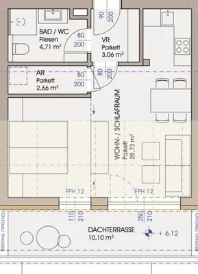 1-Zimmer-Wohnung mieten in Salzburg-Umgebung – 39,16 m², € 1.090 – Bild 7 von 7