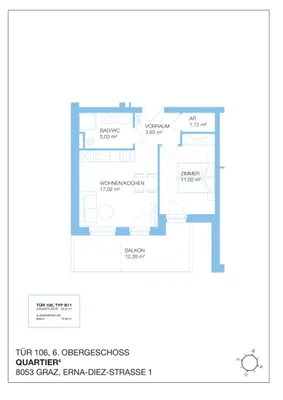 2-Zimmer-Wohnung mieten in Graz – 39,2 m², € 650 – Bild 11 von 11