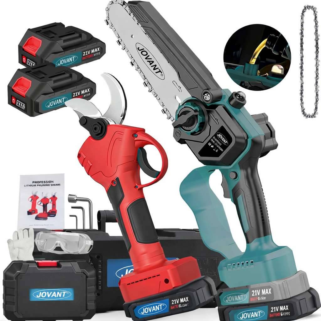 2 in 1 elektrische Beschneidungsschere und Kettensäge, Astschere 30MM, 6 Zoll Kettensäge