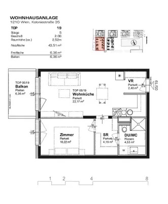 2-Zimmer-Wohnung mieten in Wien – 43,92 m², € 828 – Bild 9 von 9
