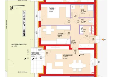 3-Zimmer-Wohnung mieten in Sankt Pölten Land – 72,94 m², € 791 – Bild 2 von 7