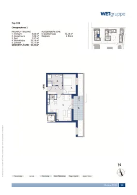 2-Zimmer-Wohnung mieten in Sankt Pölten Land – 55,49 m², € 782 – Bild 2 von 2