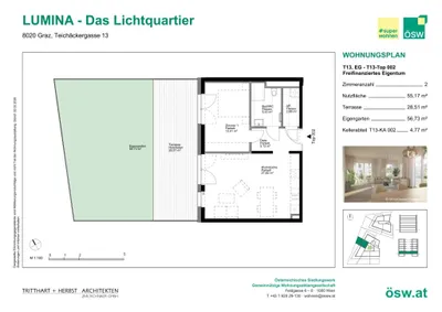 2-Zimmer-Wohnung kaufen in Graz – 55,17 m², € 266.000 – Bild 3 von 13