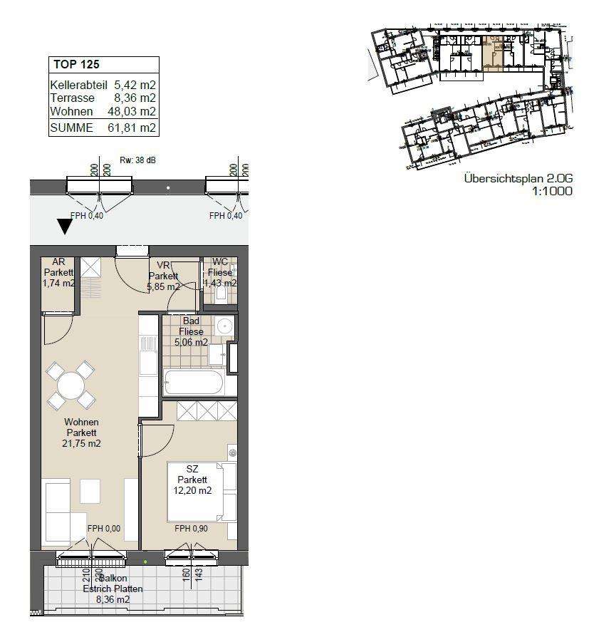 Outlet 2-Raumwohnung in zentraler Lage