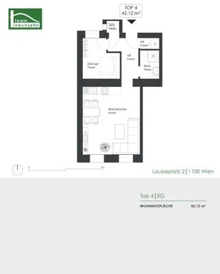 2-Zimmer-Wohnung kaufen in Wien – 42,12 m², € 199.000 – Bild 3 von 3