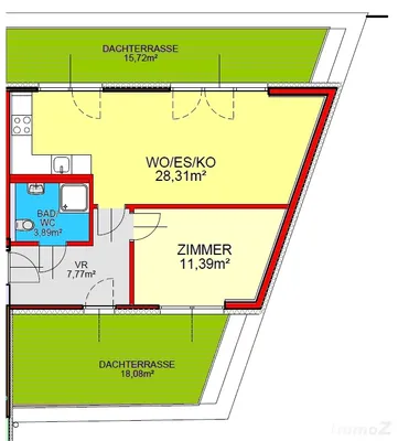 2-Zimmer-Wohnung mieten in Graz – 51,36 m², € 965 – Bild 2 von 12