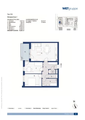 3-Zimmer-Wohnung mieten in Sankt Pölten Land – 72,85 m², € 806 – Bild 2 von 2