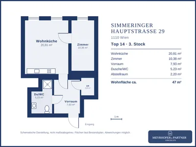 2-Zimmer-Wohnung kaufen in Wien – 46,6 m², € 179.000 – Bild 7 von 7