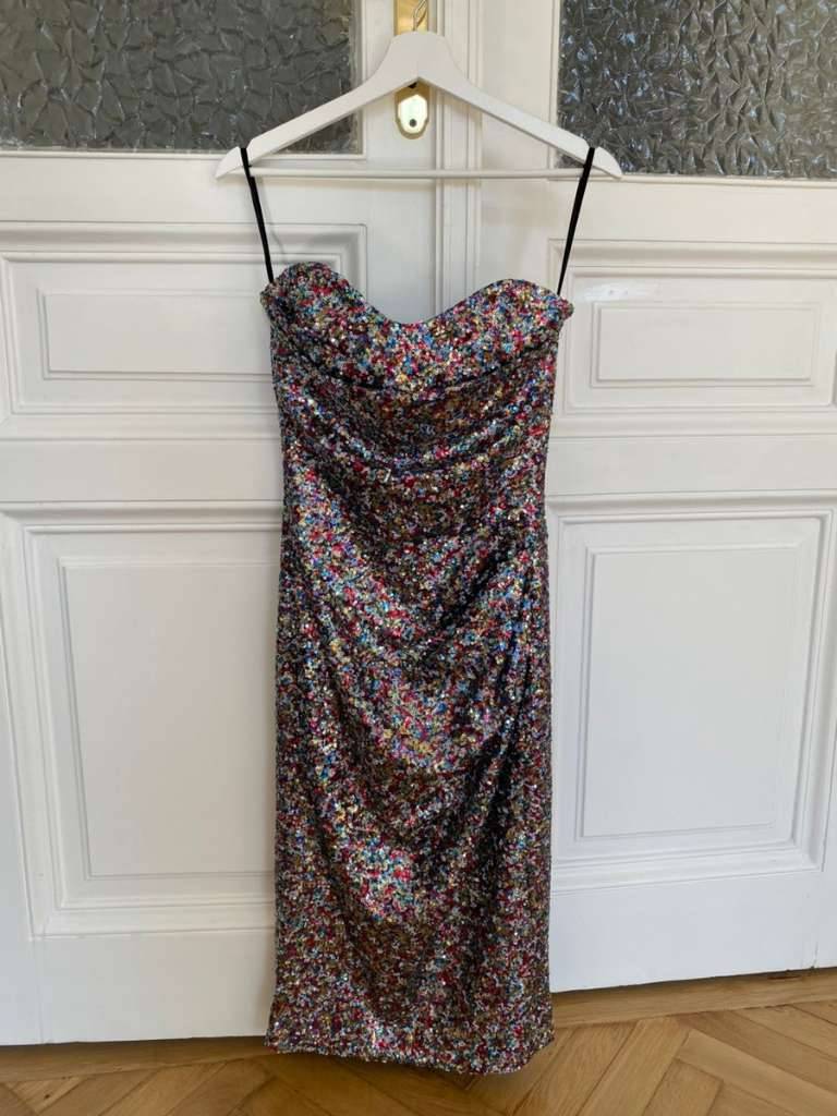 lena hoschek glitter dress Halter Sequin Mini Dress White – Clothe Boutique main image 1